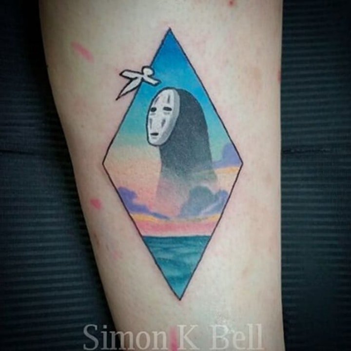 无脸男图案   神秘而又不失柔情的宫崎骏动漫无脸男纹身图案