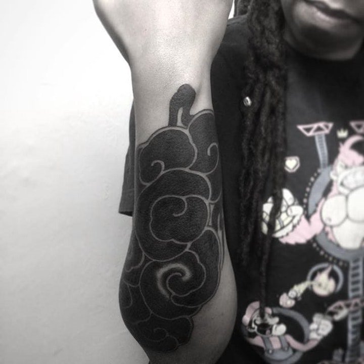 云朵纹身图片  轻盈飘浮的云朵纹身图案