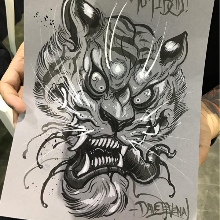 老虎头纹身 10张凶猛霸气的老虎头纹身图案