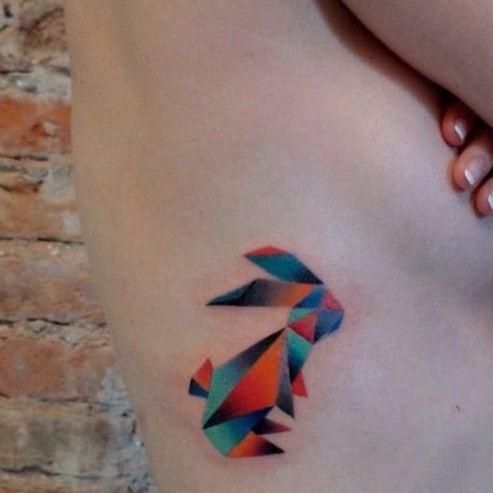 可爱兔子纹身  温顺乖巧的可爱兔子纹身图案