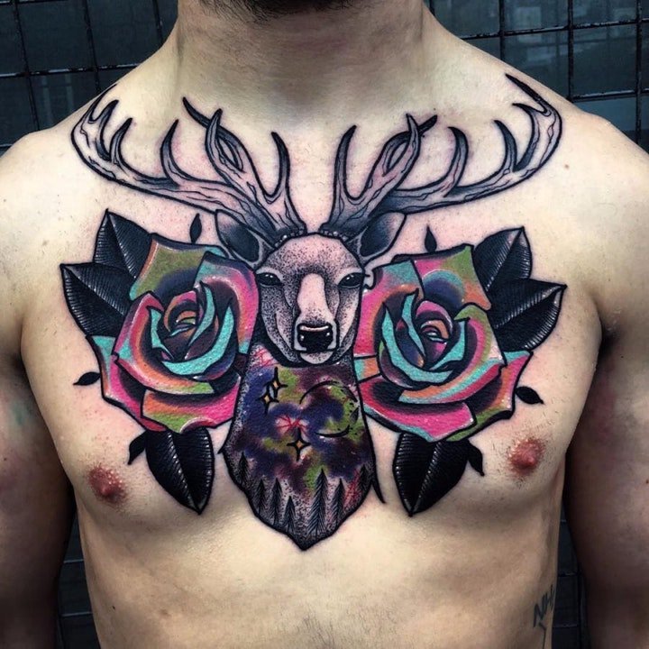 玫瑰纹身图案 10张漂亮的纹身花朵的玫瑰纹身图案