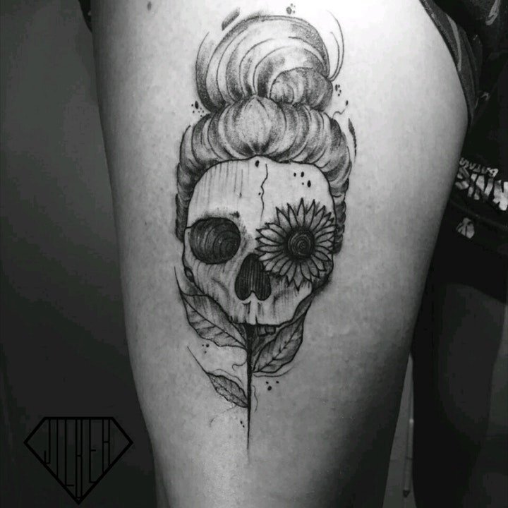 骷髅头纹身图案 十分另类的一组骷髅头纹身图案