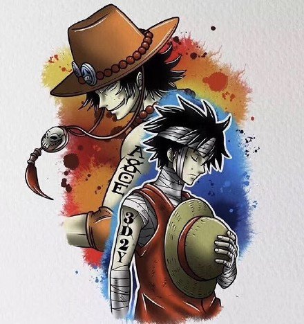 海贼王纹身 9款海贼王路飞索隆艾斯的纹身图案