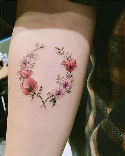 花环纹身 9款小清新的花环纹身图案
