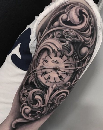 欧美写实纹身 包大臂的9张手臂写实纹身图案