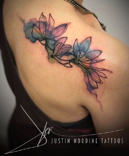 21款水彩泼墨系列的漂亮纹身图片