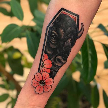 棺木纹身 9款彩色的西方棺材纹身图案