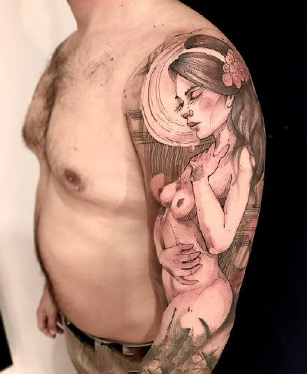 暗水彩纹身 9款漂亮的一组暗色水彩纹身图