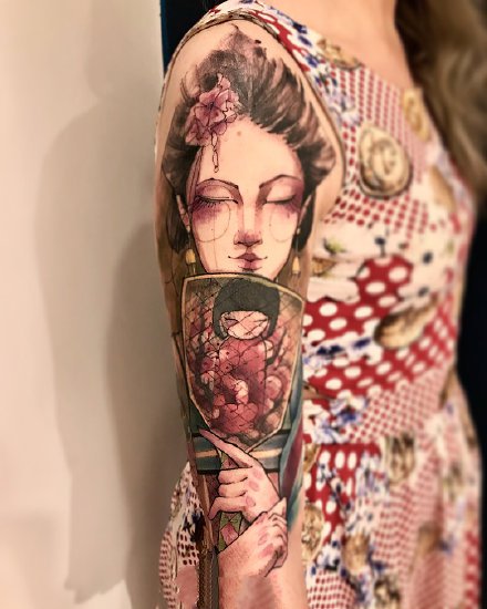 暗水彩纹身 9款漂亮的一组暗色水彩纹身图