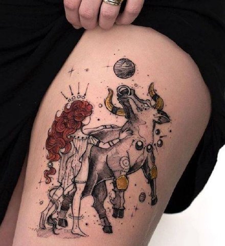 卡通小女生纹身 18张成套的唯美插画小女生纹身图片