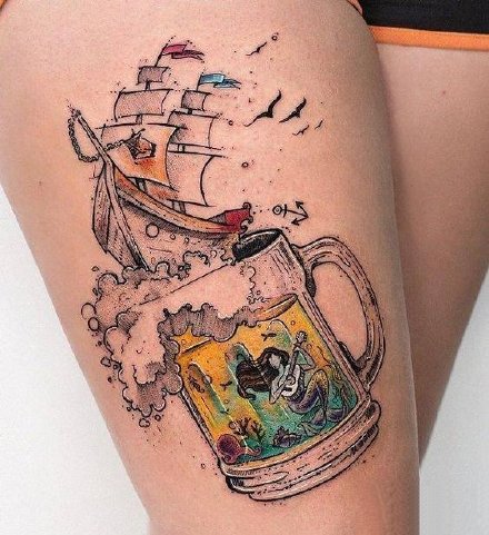 卡通小女生纹身 18张成套的唯美插画小女生纹身图片