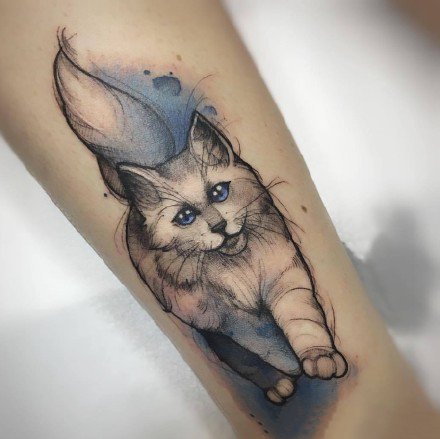 18款清新的水彩美图纹身图案