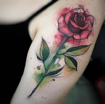 18款清新的水彩美图纹身图案