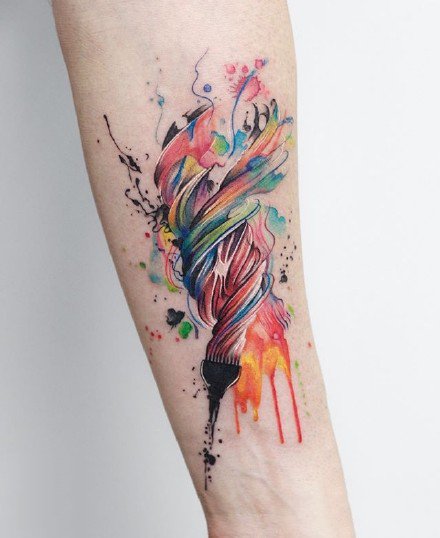 9张水彩色的创意唯美小清新纹身图片
