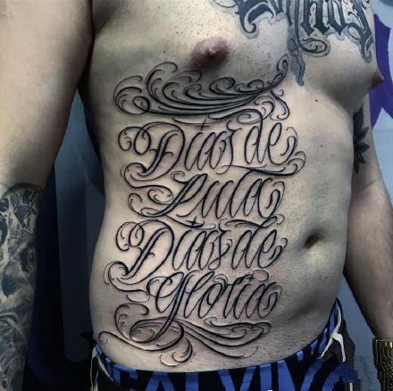 花体字纹身图 18款酷炫的花体字纹身图案