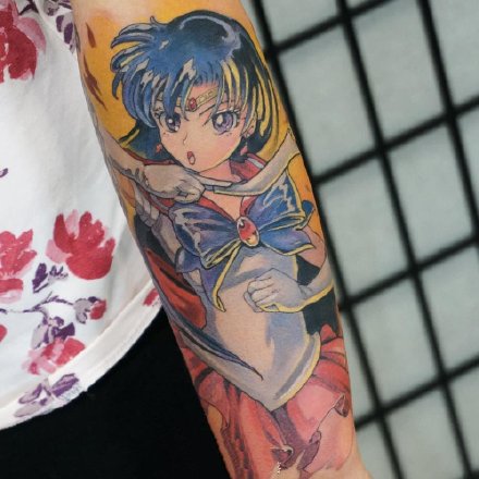 卡通女生纹身 动漫里的卡通漫画小女生纹身图片