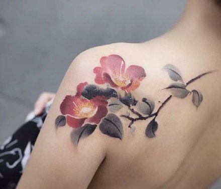 中国风的9张水墨国画风格纹身图片