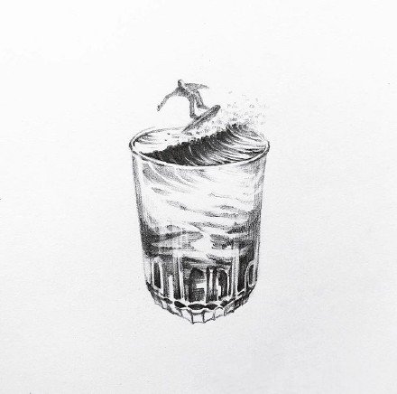 33组创意的黑灰纹身小图手稿图片