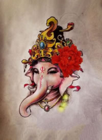 35组传统的象神纹身手稿图片欣赏