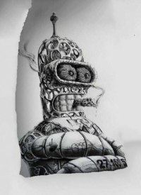 酷酷的一组暗黑系卡通漫画人物纹身图片