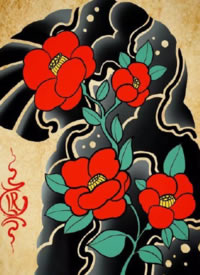 9款彩色的传统半甲纹身手稿图片