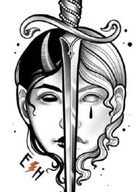 34款创意的黑灰点刺等小图纹身手稿图片