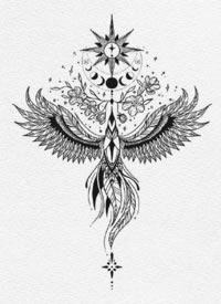 一组小清新的点刺梵花纹身手稿图片