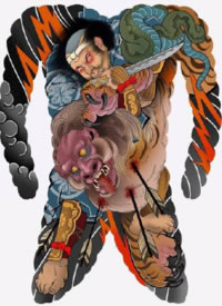 29组彩色大全胛纹身手稿效果图片