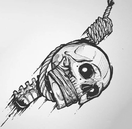 27组黑灰骷髅纹身手稿图案赏析
