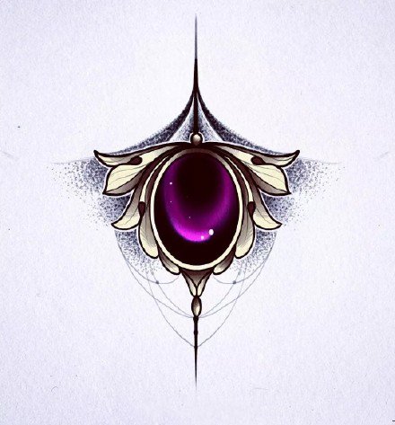 适合女性胸下的newschool纹身手稿图片