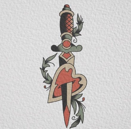 30组school风格的彩色纹身素材手稿图案