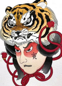 12生肖的一组创意日式纹身手稿图片