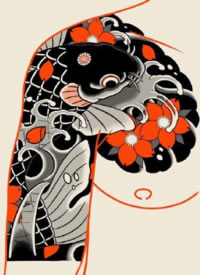 日式风格9款精品半甲花臂纹身效果图欣赏