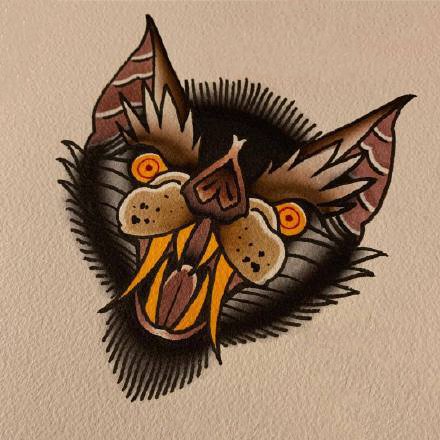 40款oldschool彩色小图纹身手稿图片