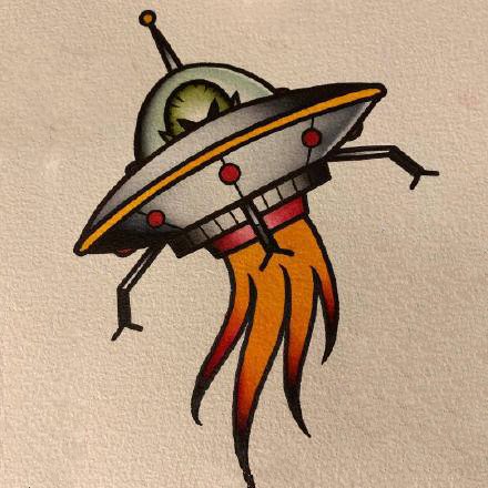 40款oldschool彩色小图纹身手稿图片