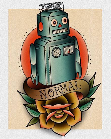 40款oldschool彩色小图纹身手稿图片