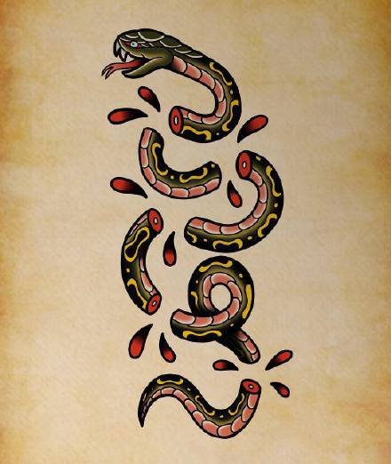 40款oldschool彩色小图纹身手稿图片