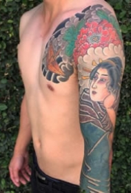 传统花臂纹身 9张传统风格的花臂纹身作品图片