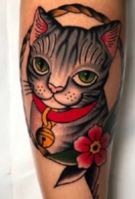 oldschool小猫咪纹身 school风格的9款猫主题纹身图片