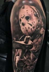 包臂写实纹身 15款包手臂的欧美写实黑灰图案