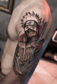 包臂的一组个性黑灰点刺纹身图