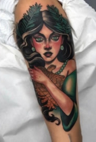 包臂的9款school女郎等人像纹身图案