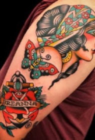 oldschool风格的一组复古经典纹身图案