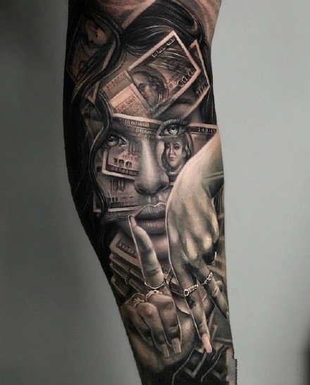 欧美包臂纹身 帅气的9张欧美写实包臂纹身作品