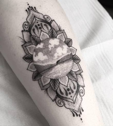 小臂梵花纹身 18组小臂位置的点刺梵花纹身图案