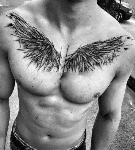 男性翅膀纹身 9款适合男性的成对翅膀纹身图案