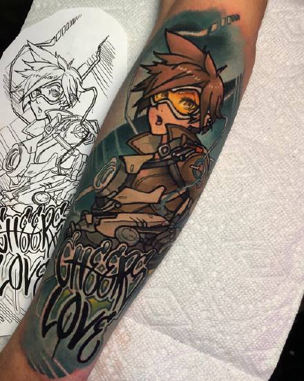 7张守望先锋游戏的英雄纹身图案