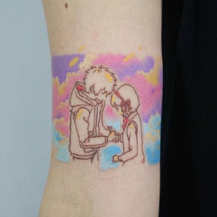 可爱的一组涂鸦水彩小纹身图片