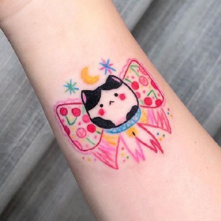 可爱的一组涂鸦水彩小纹身图片