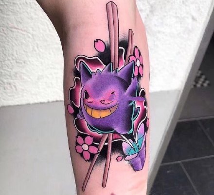 一组比卡丘的神奇宝贝卡通纹身图案